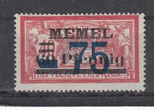 Memelgebiet  Nr 49 Falz / Gummimängel / *