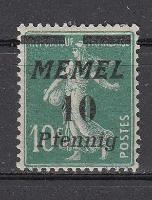 Memelgebiet  Nr 54 Falz / Gummimängel / *