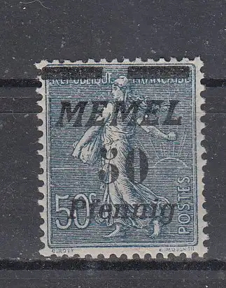 Memelgebiet  Nr 61 Falz / Gummimängel / *