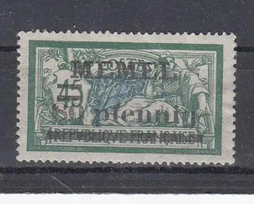 Memelgebiet  Nr 63 Falz / Gummimängel / *