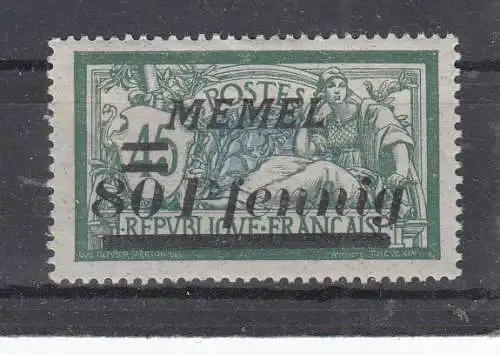 Memelgebiet  Nr 63 Falz / Gummimängel / *
