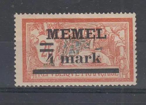 Memelgebiet  Nr 104 Falz / Gummimängel / *