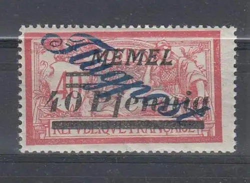 Memelgebiet  Nr 72 Falz / Gummimängel / *