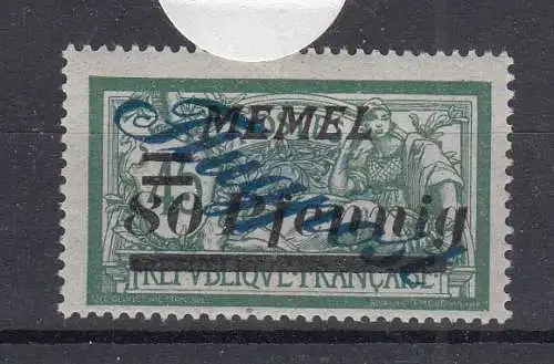 Memelgebiet  Nr 73 Falz / Gummimängel / *