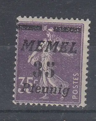 Memelgebiet  Nr 84 Falz / Gummimängel / *
