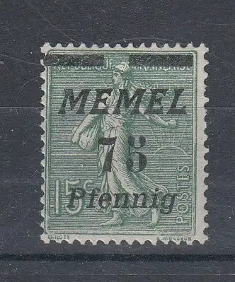 Memelgebiet  Nr 85 Falz / Gummimängel / *