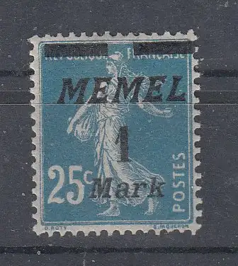 Memelgebiet  Nr 86 Falz / Gummimängel / *