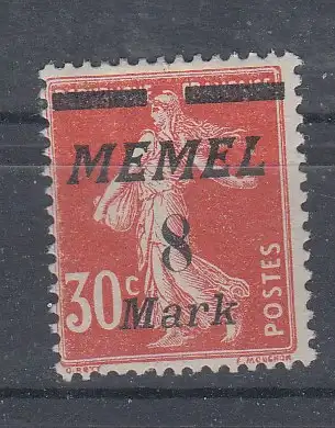 Memelgebiet  Nr 112 Falz / Gummimängel / *