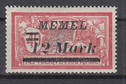 Memelgebiet  Nr 94 Falz / Gummimängel / *