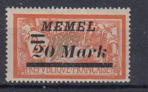 Memelgebiet  Nr 95 Falz / Gummimängel / *