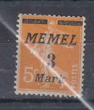 Memelgebiet  Nr 110 Falz / Gummimängel / *