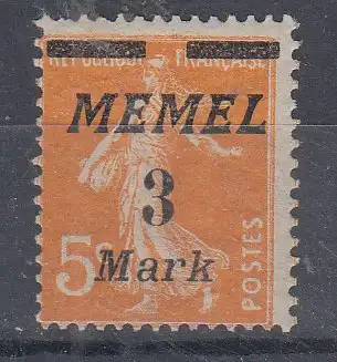 Memelgebiet  Nr 110 Falz / Gummimängel / *