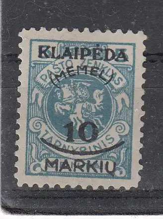 Memelgebiet  Nr 124 Falz / Gummimängel / *