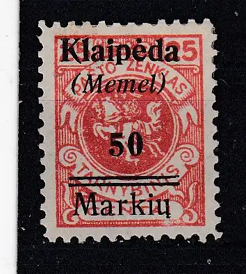 Memelgebiet  Nr 131 Falz / Gummimängel / *