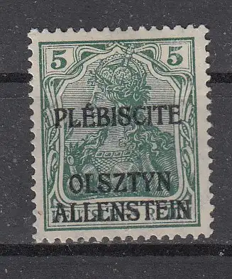 Allenstein  Nr 1 Falz / Gummimängel / *