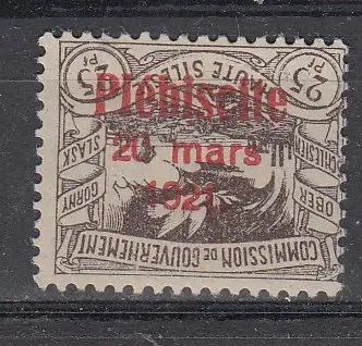 Oberschlesien  Nr 33 Falz / Gummimängel / *