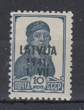 Bes. 2. Wk. Lettland  Nr 2 Postfrisch / **
