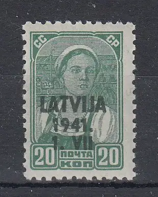 Bes. 2. Wk. Lettland  Nr 4 Postfrisch / **