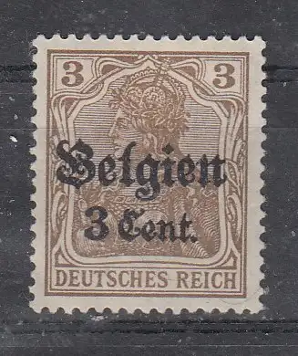 Bes. 1. Wk. Belgien  Nr 1 Falz / Gummimängel / *