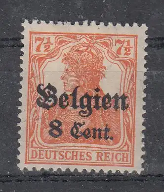 Bes. 1. Wk. Belgien  Nr 13 Falz / Gummimängel / *
