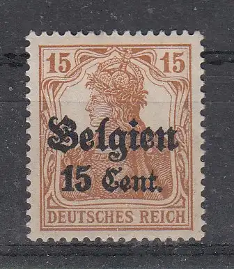 Bes. 1. Wk. Belgien  Nr 15 Falz / Gummimängel / *