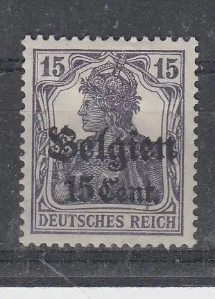 Bes. 1. Wk. Belgien  Nr 18 Falz / Gummimängel / *