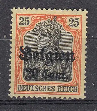 Bes. 1. Wk. Belgien  Nr 17 Falz / Gummimängel / *