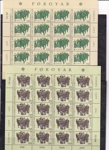 Dänemark Färöer  Nr 63/64 Bogen Postfrisch / **