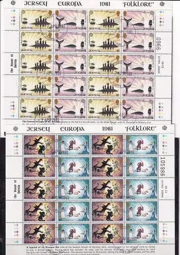 Großbritannien-Jersey  Nr 253/56 Bogen Gestempelt (Posten)