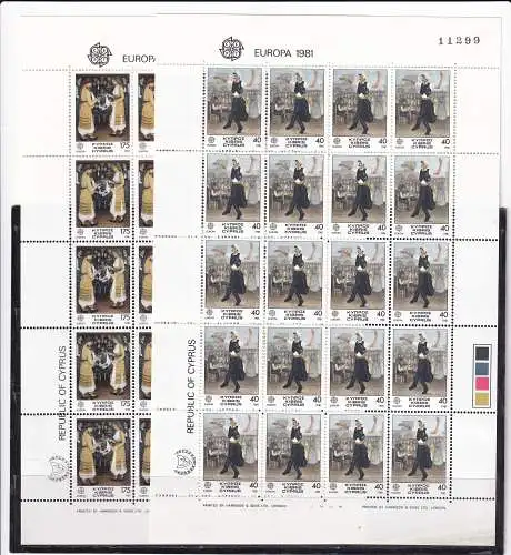 Zypern  Nr 547/48 Bogen Postfrisch / **