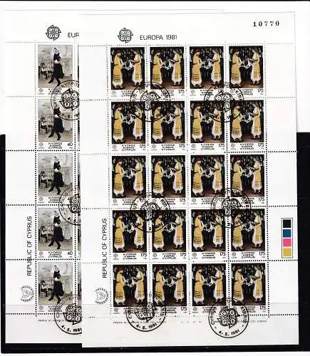 Zypern  Nr 547/48 Bogen Gestempelt (Posten)