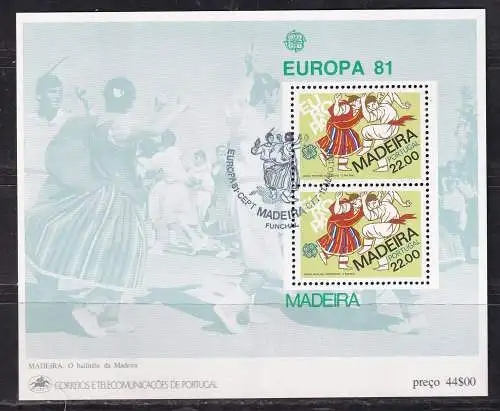 Portugal Madeira  Nr Block 2 Gestempelt (Posten)