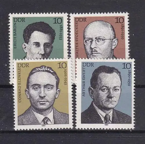 DDR  Nr 2589/2592 Postfrisch / **