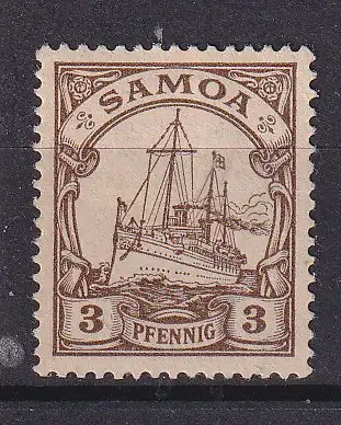Dt. Kol. Samoa  Nr 7 Falz / Gummimängel / *