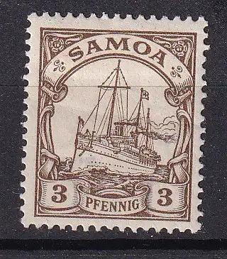 Dt. Kol. Samoa  Nr 7 Falz / Gummimängel / *