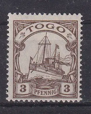 Dt. Kol. Togo  Nr 7 Falz / Gummimängel / *