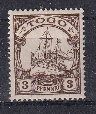 Dt. Kol. Togo  Nr 7 Falz / Gummimängel / *