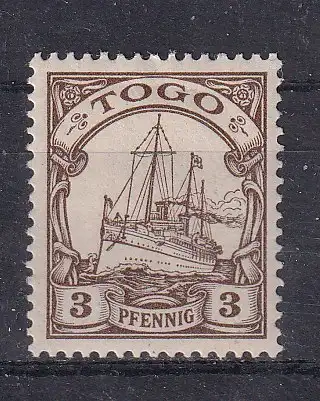 Dt. Kol. Togo  Nr 7 Falz / Gummimängel / *