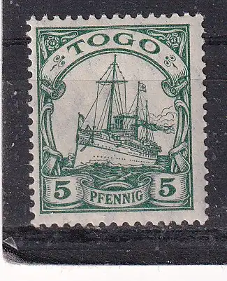 Dt. Kol. Togo  Nr 21 Falz / Gummimängel / *