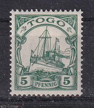 Dt. Kol. Togo  Nr 21 Falz / Gummimängel / *