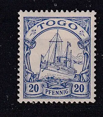 Dt. Kol. Togo  Nr 10 Falz / Gummimängel / *