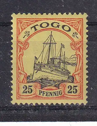 Dt. Kol. Togo  Nr 11 Falz / Gummimängel / *