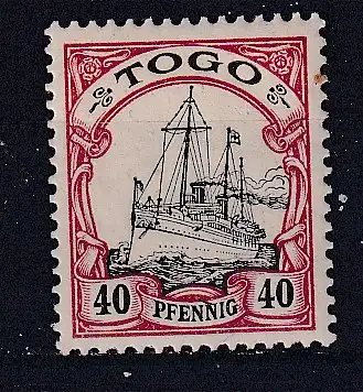 Dt. Kol. Togo  Nr 13 Falz / Gummimängel / *