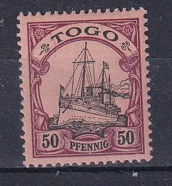 Dt. Kol. Togo  Nr 14 Falz / Gummimängel / *