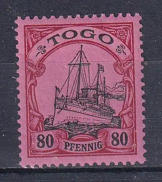 Dt. Kol. Togo  Nr 15 Falz / Gummimängel / *