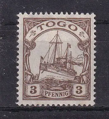 Dt. Kol. Togo  Nr 20 Falz / Gummimängel / *