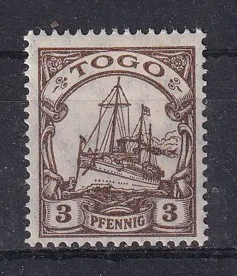 Dt. Kol. Togo  Nr 20 Falz / Gummimängel / *