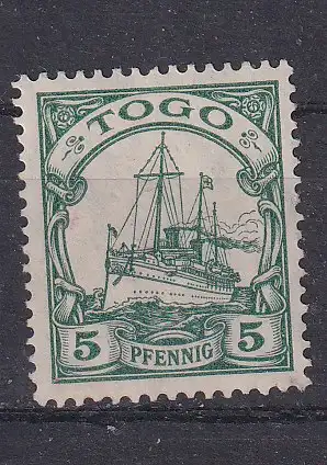 Dt. Kol. Togo  Nr 21 Falz / Gummimängel / *