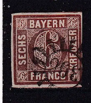 Altdeutschland Bayern  Nr 4 II Gestempelt (Posten)