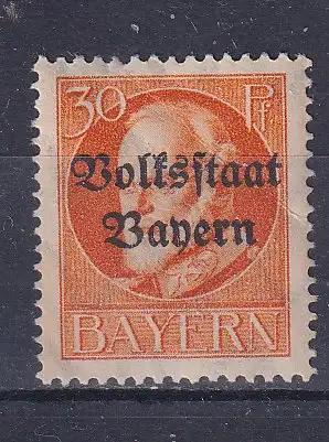 Altdeutschland Bayern  Nr 123 Falz / Gummimängel / *